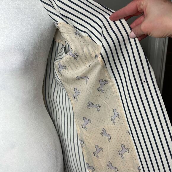 Cabi White Navy Striped Bell Sleeve Jacket Blazer Size 4 Style 5295 Twee Career - Picture 8 of 12